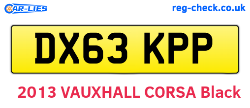 DX63KPP are the vehicle registration plates.