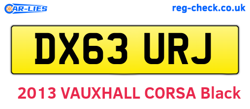 DX63URJ are the vehicle registration plates.