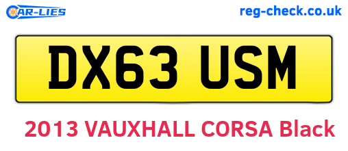 DX63USM are the vehicle registration plates.