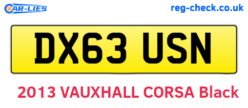 DX63USN are the vehicle registration plates.