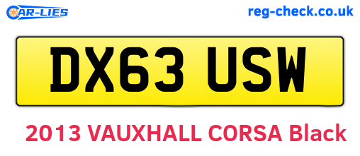 DX63USW are the vehicle registration plates.