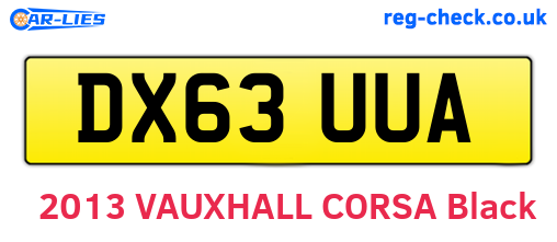 DX63UUA are the vehicle registration plates.