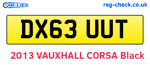 DX63UUT are the vehicle registration plates.
