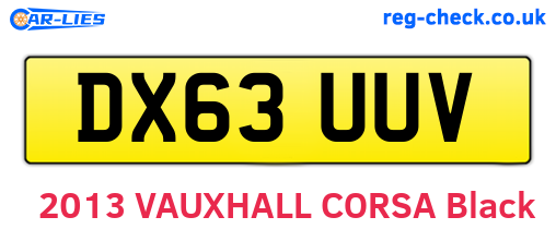DX63UUV are the vehicle registration plates.