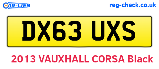 DX63UXS are the vehicle registration plates.