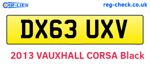 DX63UXV are the vehicle registration plates.