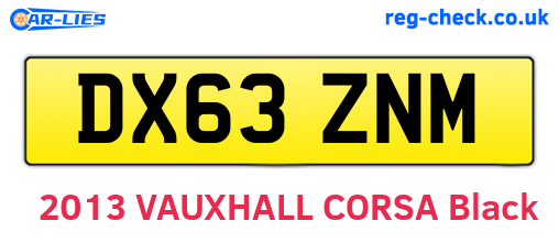 DX63ZNM are the vehicle registration plates.