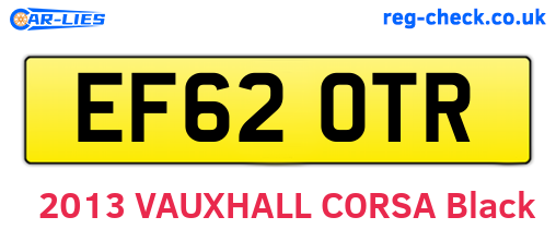 EF62OTR are the vehicle registration plates.