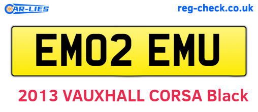 EM02EMU are the vehicle registration plates.