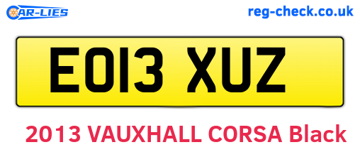 EO13XUZ are the vehicle registration plates.