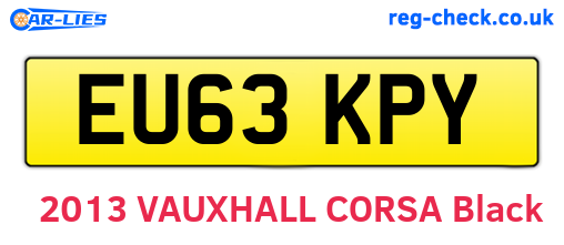 EU63KPY are the vehicle registration plates.