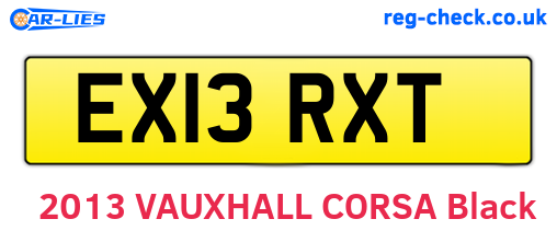 EX13RXT are the vehicle registration plates.