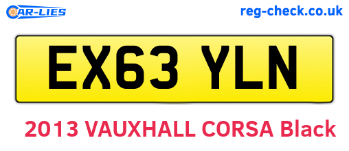 EX63YLN are the vehicle registration plates.