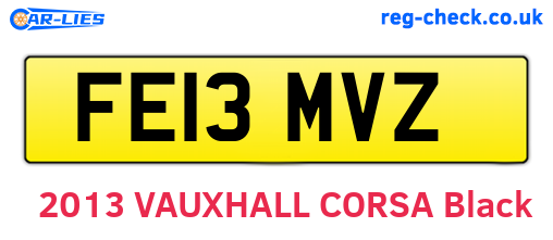 FE13MVZ are the vehicle registration plates.