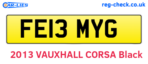 FE13MYG are the vehicle registration plates.