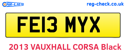 FE13MYX are the vehicle registration plates.