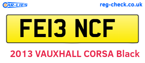 FE13NCF are the vehicle registration plates.