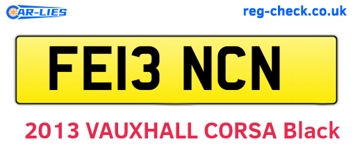 FE13NCN are the vehicle registration plates.