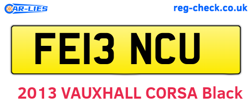 FE13NCU are the vehicle registration plates.