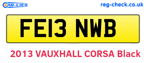 FE13NWB are the vehicle registration plates.