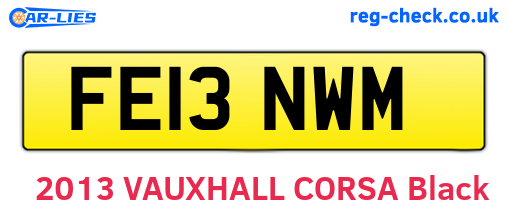 FE13NWM are the vehicle registration plates.