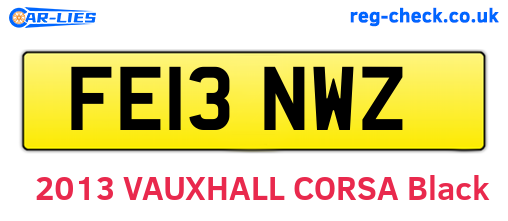 FE13NWZ are the vehicle registration plates.