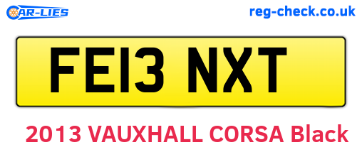 FE13NXT are the vehicle registration plates.