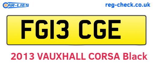 FG13CGE are the vehicle registration plates.