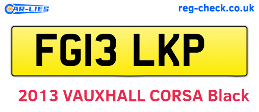 FG13LKP are the vehicle registration plates.