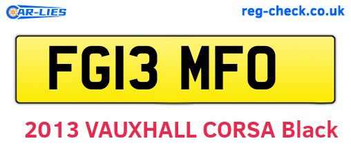 FG13MFO are the vehicle registration plates.