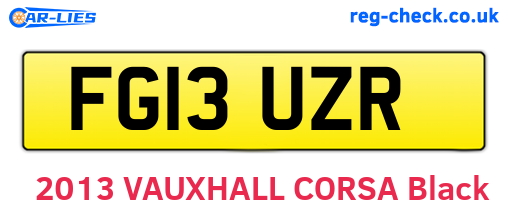 FG13UZR are the vehicle registration plates.