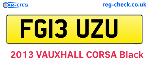 FG13UZU are the vehicle registration plates.