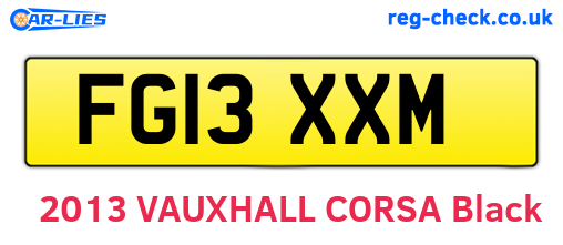 FG13XXM are the vehicle registration plates.