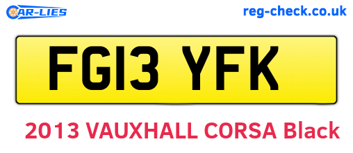FG13YFK are the vehicle registration plates.