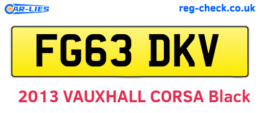 FG63DKV are the vehicle registration plates.