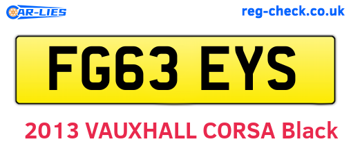 FG63EYS are the vehicle registration plates.