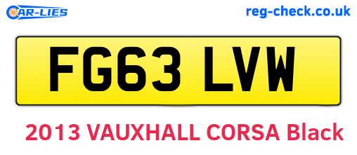 FG63LVW are the vehicle registration plates.