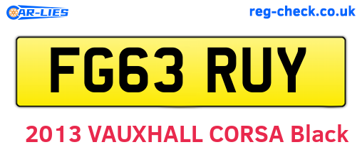 FG63RUY are the vehicle registration plates.