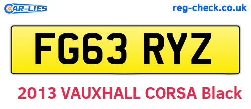 FG63RYZ are the vehicle registration plates.