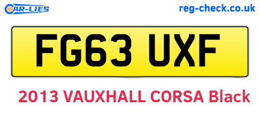 FG63UXF are the vehicle registration plates.