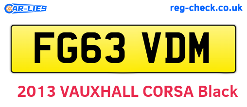 FG63VDM are the vehicle registration plates.