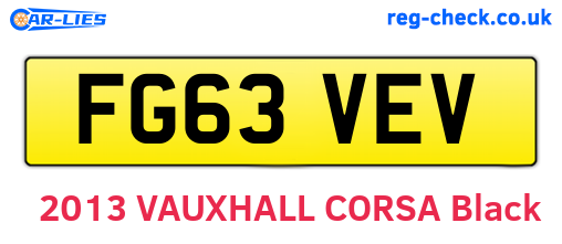 FG63VEV are the vehicle registration plates.