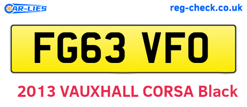 FG63VFO are the vehicle registration plates.