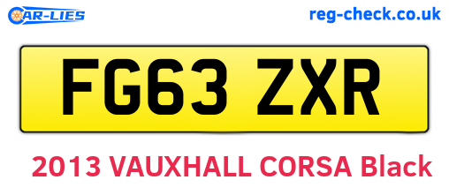 FG63ZXR are the vehicle registration plates.