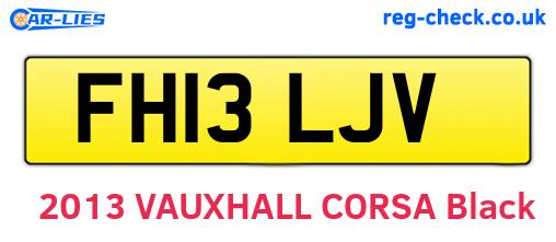 FH13LJV are the vehicle registration plates.