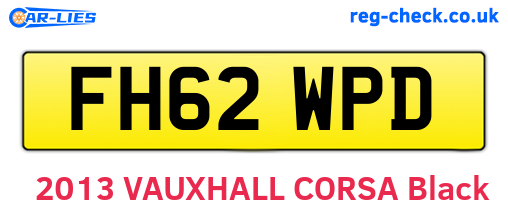 FH62WPD are the vehicle registration plates.