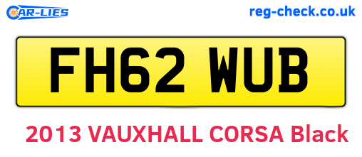 FH62WUB are the vehicle registration plates.