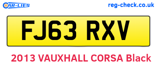 FJ63RXV are the vehicle registration plates.