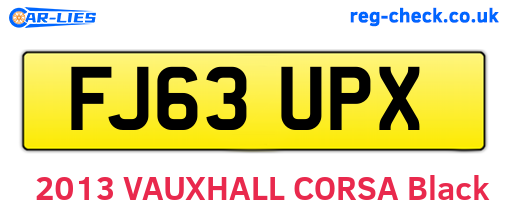 FJ63UPX are the vehicle registration plates.