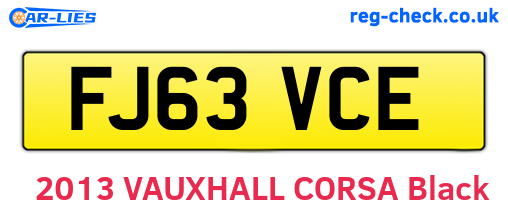 FJ63VCE are the vehicle registration plates.